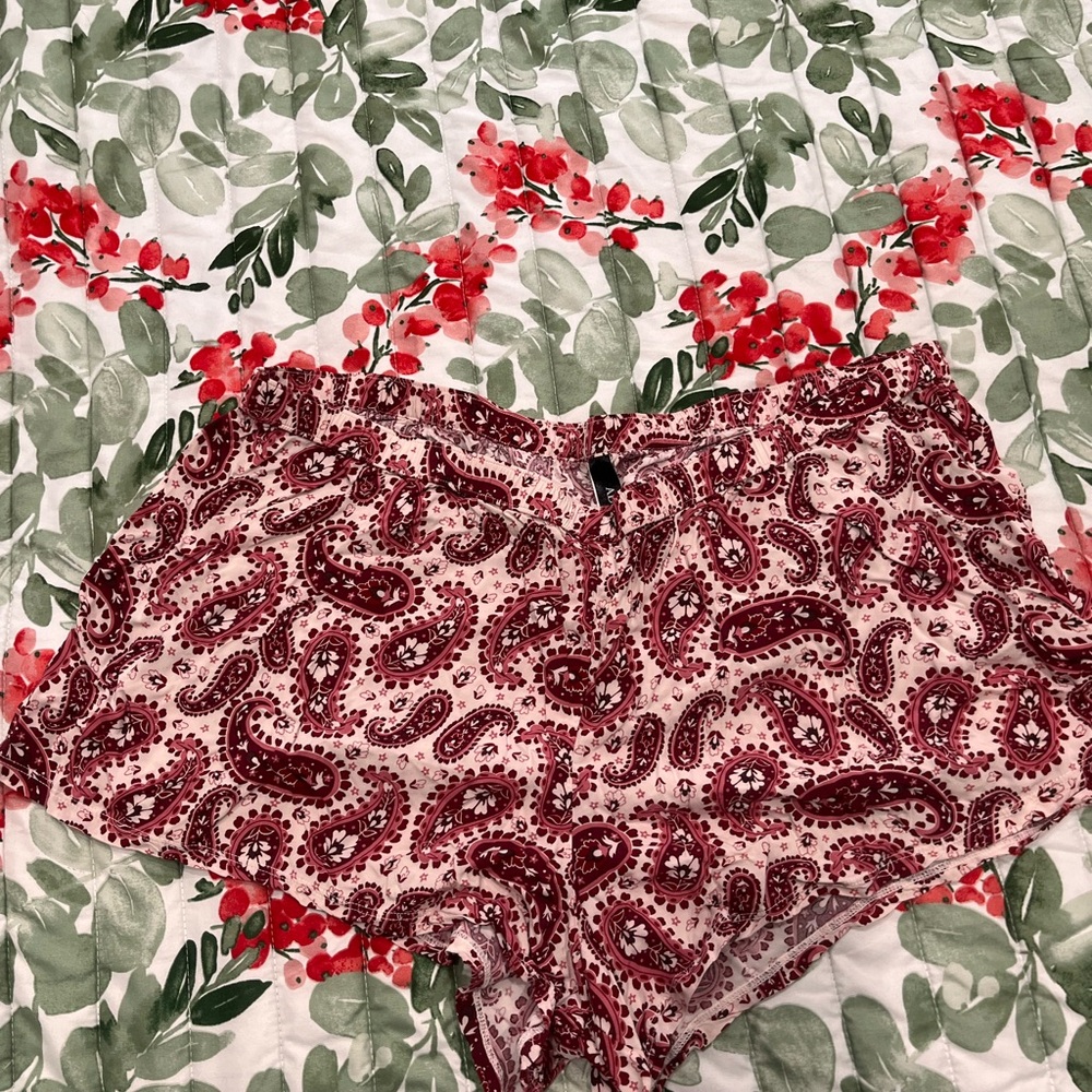 ⚪️Adore Me Burgundy Paisley Sleep Shorts